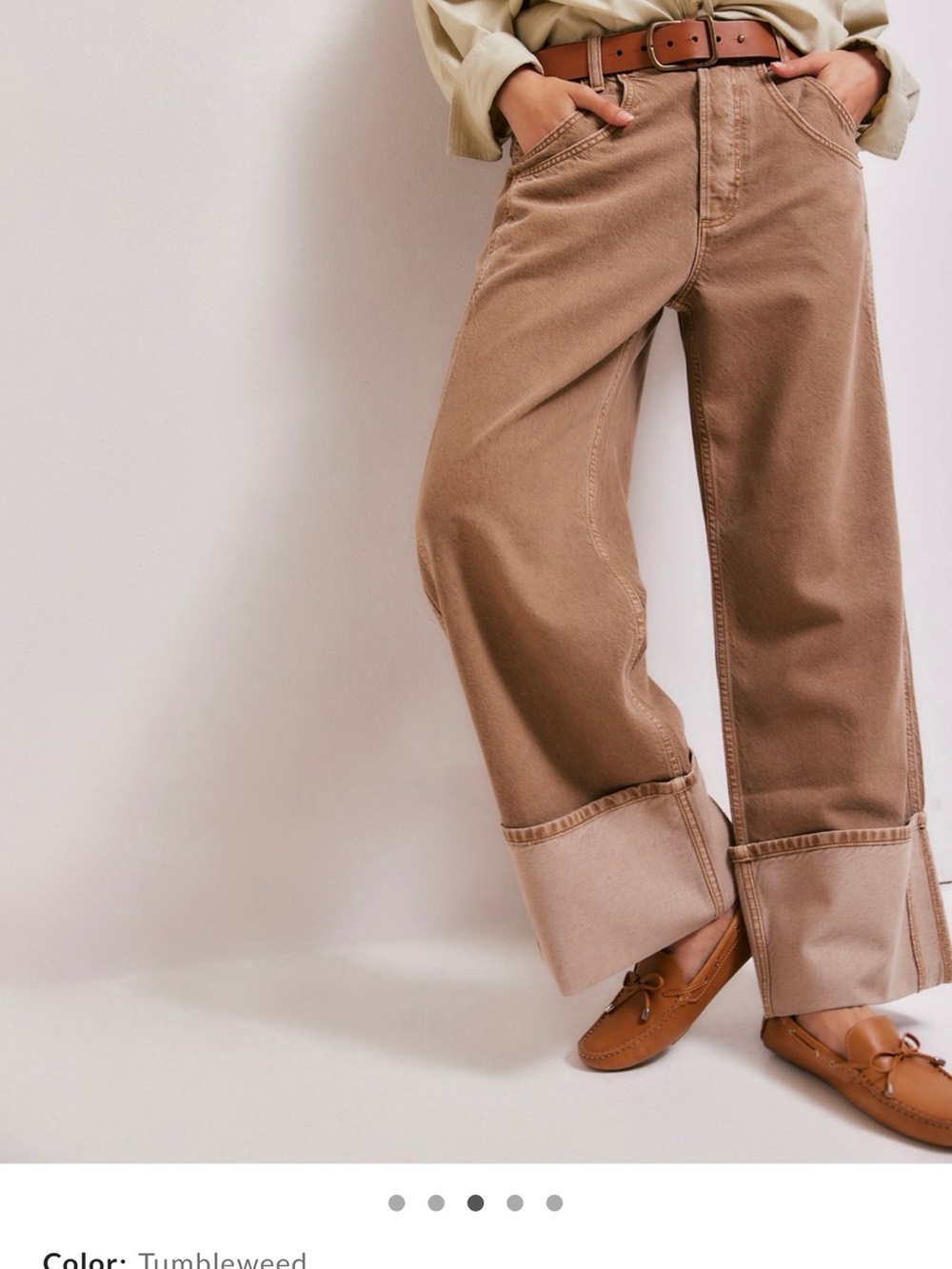 We The Free Wide-Leg Jeans in Tumbleweed Brown